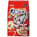 ねこ元気 全成長段階用 お魚とお肉ミックス まぐろ・白身魚・チキン・緑黄色野菜入り 1kg