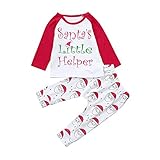 Tovadoo 子供服 男の子 女の子 トップス+ズボン 漫画風 クリスマス衣装 アルファベット柄 サンタクロース 可愛い 部屋着 クリスマスパーティー 0.5-2歳