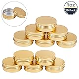 BENECREAT 30個セット30mlアルミ缶 アルミネジキャップ缶 小分け容器 詰め替え容器 クリームケース 化粧品・クリーム・小物用収納ボックス ゴールド
