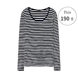 細いストライプのブラウスの女性の長袖スリムTシャツ ( 色 : C , サイズ さいず : M )