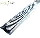ロイヤルLinearシャワー排水 – ウェッジ – ステンレススチール豪華なラインby Serene蒸気Includeヘアトラップ 39 Inch RLD-LWF-39