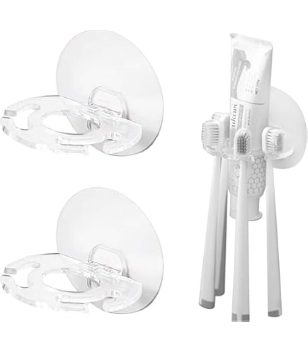 Amazon.co.jp: InterDesign 歯ブラシ 歯磨き粉 吸盤 スタンド ホルダー