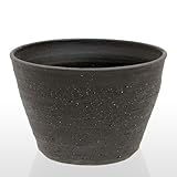 大型手作り山野草鉢　益子焼　彩（ＳＡＩ）　みかげ　鉢底穴あり　直径２３ｃｍ　植木鉢　山野草　盆栽鉢