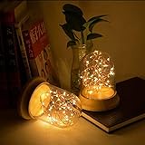 AOLVO子供寝室LEDナイトライト赤ちゃん、幼児のガールズ、ボーイズ、、暖かいベビーNurseryランプUSB充電とバッテリーPowered – 木製ベース 13.5x11cm 7025779833