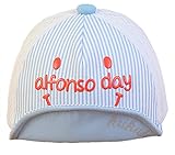 Plus Nao(プラスナオ) 帽子 キャップ ハット ベビー キッズ 子供用 メッシュ ストライプ柄 ボーダー柄 男の子 女の子 日よけ 紫外線対策 - ブルー