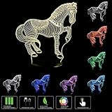 unitake 3d Optical Illusionランプ7色変更のLEDテーブルデスクランプホーム寝室装飾キッズ誕生日ギフト Running Horse