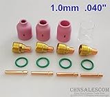 CHNsalescom 16本TIG溶接ガスレンズTIG用セラミックノズル＆パイレックスカップキット WP-9/20/25 .040" 1.0mm