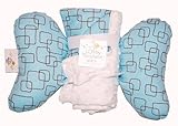 Baby Elephant Ears Head Support Pillow & Matching Blanket Gift Set (Blue Mod Square) by Baby Elephan