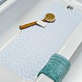 New Bath Mat Tub Mats Non Anti Slip Skid Safety Bathtub Protector Extra-long Bath Mat (White) by Non