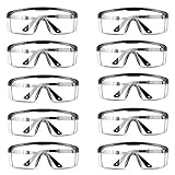 [Cone] 保護メガネ Anleikf ゴーグル 曇らない 防護 安全 防塵 飛沫対策眼鏡 オーバーグラス 曇り止め 防曇 保護用アイゴーグル眼鏡着用可耐衝撃性 防花粉 透明 軽量 防災ゲッズ 破片対応 アウトドア/作業用 (ブラック－10個入)