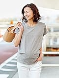 Angeliebe エンジェリーベ マタニティ 授乳口付き ポケット付き Tシャツ 妊婦服 産前 産後 半袖 M ～ L 杢 グレー 21754 21754402