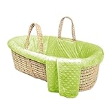 Tadpoles Minky Dot Moses Basket and Bedding Set, Green by Tadpoles