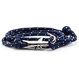 Wonlines Fashion Gun Black Alloy Shark Tail Hook Colorful Rope Bracelet Bangle