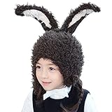 (よキーよ)Yokeeyo ニット帽 毛糸 厚手のニットキャップ ベビー用ハット 子供 赤ちゃん キッズ 帽子 男女児 秋冬 防寒 暖かい 可愛いうさぎのみみ付き 仮装 とんがり帽子 クリスマス バス