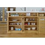 フレンチカントリー風 カウンター下キャビネット ガラス扉 1190mm幅 FLL009na ナチュラル色