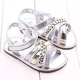 (プタス) Putars 赤ちゃん靴 夏 サンダル 金色 銀色 クロス模様 縄編み ファーストシューズ やわらかい 歩行練習 履きやすい 履き心地いい マジックテープ 女の子 ベビーシューズ 軽量 滑