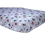 Sadie & Scout Sailboat Crib Sheet - Blue by Crown Crafts [並行輸入品]