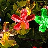 ソーラーストリングライトソーラー充電式 LED イルミネーションライト 5 7 12M 防雨型 20 50 100LED電球 IP65防水