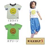 【SiShuNon/Kiccoly】LAUGH Tシャツ キッコリーLAUGH ラフ スマイリー ニコちゃん 半袖Tシャツ 120 1 ホワイト