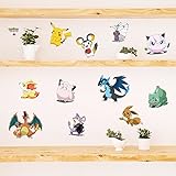 Pokemon Go壁ステッカー17 " x 10 " Peel n 'スティックDecals pokachu Mega Charizard Jigglypuff Eevee子供部屋
