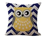 （デマ―クト）De.Markt　ふくろう枕カバー　亜麻枕カバー　44*44cm　芯が含めない