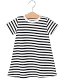 Angeliebe エンジェリーベ オリジナル 日本製 ベビー ワンピース ボーダー Tシャツ ワンピ 赤ちゃん 女の子 子供服 70㎝ ネイビー × シロ 50025031