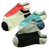 5ペアのコットンメンズソックスボートソックス通気性吸収性ソックスカラフル