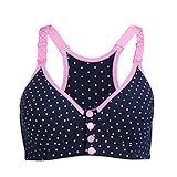 Domybest 授乳肌着 インナー服 ストレッチレース 大きいサイズ レイヤード カシュクールタイプ ネイビーブルー リムなし 前開き 出産準備 産前産後 授乳服 マタニティウェア 柔らかく快適