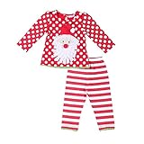 泥Kingdomベビー女の子クリスマス3dサンタクロースPolka Dot Clothingセット カラー: レッド