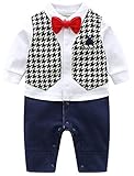 (ラボーグ) La Vogue 子供服 フォーマル スーツ ベビー ロンパース 長袖 カバーオール 洋装 赤ちゃん 新生児 男の子 蝶ネクタイ 結婚式 お宮参り 90cm