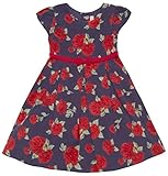 JoJo Maman Bebeベビー女の子ローズコードパーティードレスネイビー US サイズ: 6 - 9 months カラー: ブルー