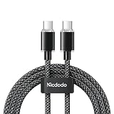 Mcdodo USB-C to USB C ケーブル PD 100W急速充電 E-markerチップ搭載 高速データ転送 Type-Cケーブル 編み込み式 高耐久ケーブル素材 タイプC ケーブル USB-C 充電コード MacBook iPad iPhone 16/15 Xperia Galaxy Pixel Android その他USB-C機器対応 ブラック2m