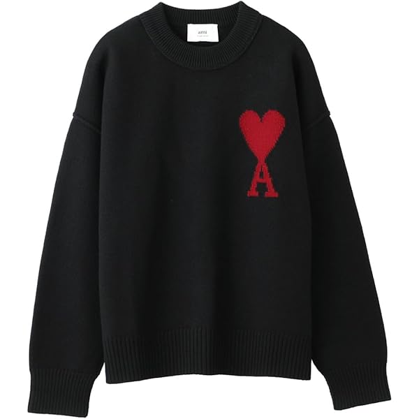 新品 AMI Ami de Coeur クルーネック セーター M 国内即発】AMI PARIS Ami De Coeur クルーネック ニット (AMI