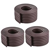 GeeSo ベビーガード 波型コーナークッション コーナーパッド けが防止 厚手 テープ付き2m 3本セット (W波型- 3本セット, ダークブラウン)