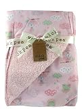 Super Soft 2-sided Fleece Baby Blanket (Pink - Birds) by Chick Pea