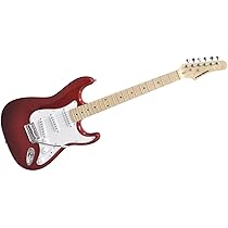 Amazon | PLAYTECH エレキギター ST250 METALLIC RED Maple