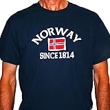 ノルウェーsince 1814 Tシャツ – ネイビー( XLサイズ)