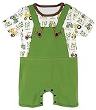 Stephan Baby Romper/Overall-Style Down on The Farm Tractor Diaper Cover Green/White/Yellow 3-6 Month