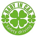 imoninn BABY in car ステッカー　【パッケージ版】　No.18　クローバー　（黄緑色）