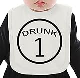 Drunk Number One Slogan ネクタイを有する有機ビブ Medium