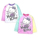 【女児ベビー】【Tシャツ】“HELLO KITTY”ロックキティプリント 配色切替Tシャツ (1ホワイト/90cm)