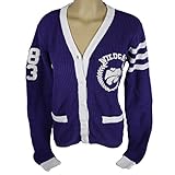 Kansas State Wildcats公式NCAA loose-fittingカーディガンW /フロントポケットと刺繍ロゴニットセーターL by Glitterギア