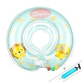 Elecrow うきわ首リング 赤ちゃん ベビー お風呂用　水泳用　入浴プレスイミング用 トレーニング 0-24ヶ月の子供用 調節ベルト ハンドポンプ付き　ギフト