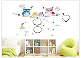 Mr。Sショップ壁ステッカーOwl and Moon Star DIYビニール壁ステッカー子供部屋ホーム装飾アートデカール壁紙