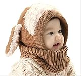 Belka Smile 選べる 5色　ひつじ ニット帽 ニット帽子 ベビー キッズ 赤ちゃん 子 子供 かわいい　プレゼント　出産祝い 防寒 (茶色）