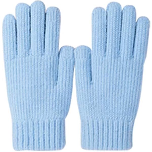 Amazon | [ミタス] 手袋 指出し 穴付き手袋 アイスブルー【パステル