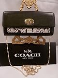 コーチ 財布 COACH EXOTIC TURN LOCK BLACK LEATHER SLIM ENVELOPE CHAIN WALLET [並行輸入品]