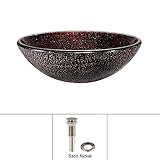 Kraus GV-570-SN Callisto Glass Vessel Bathroom Sink with PU-MR Satin Nickel [並行輸入品]