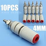 10ピースm5 30a高電流バナナプラグ4ミリメートル女性バナナジャックソケットバインディングポストコネクタ