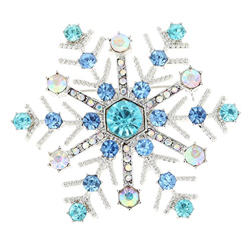 【ノーブランド 品】シャイニー　ブリンブリン　クリスタル　ラインストーン　クリスマス　雪の結晶　ブローチピン　女性ジュエリー